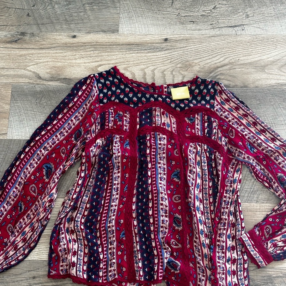 Anthropologie Blouse by Maeve. With lace detail!